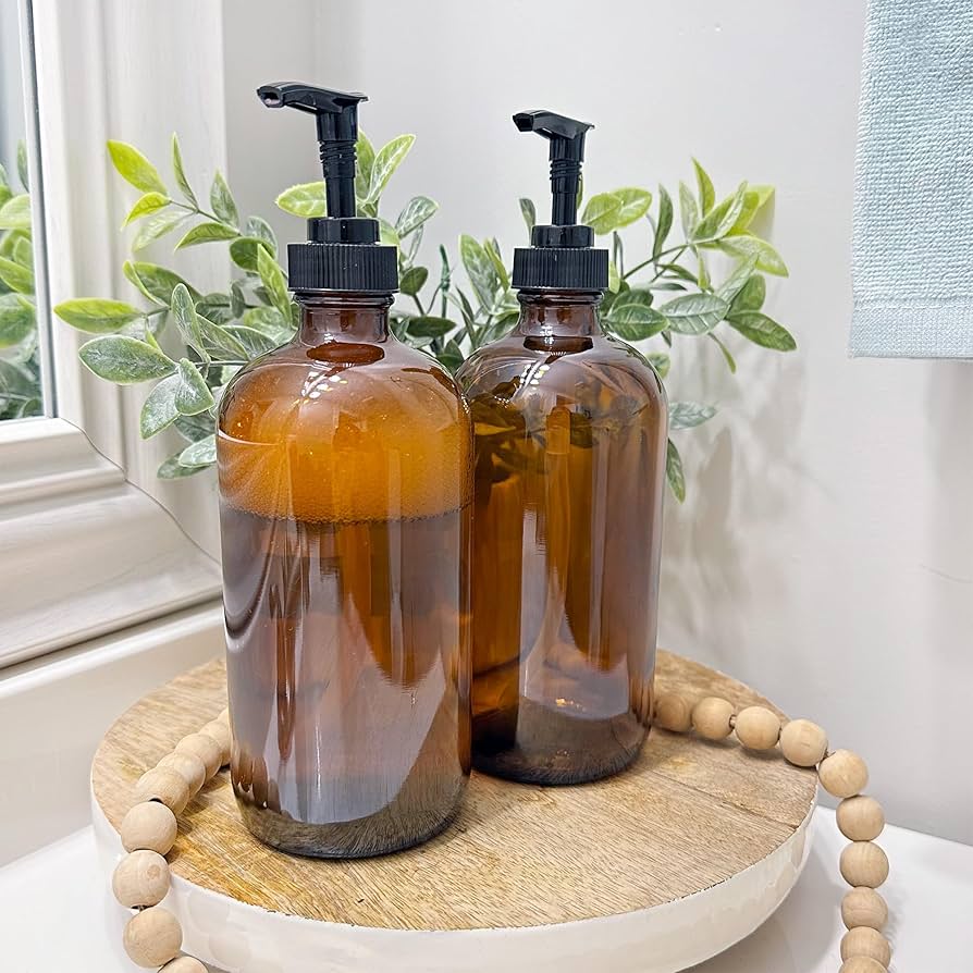 16oz Glass Amber Bottle