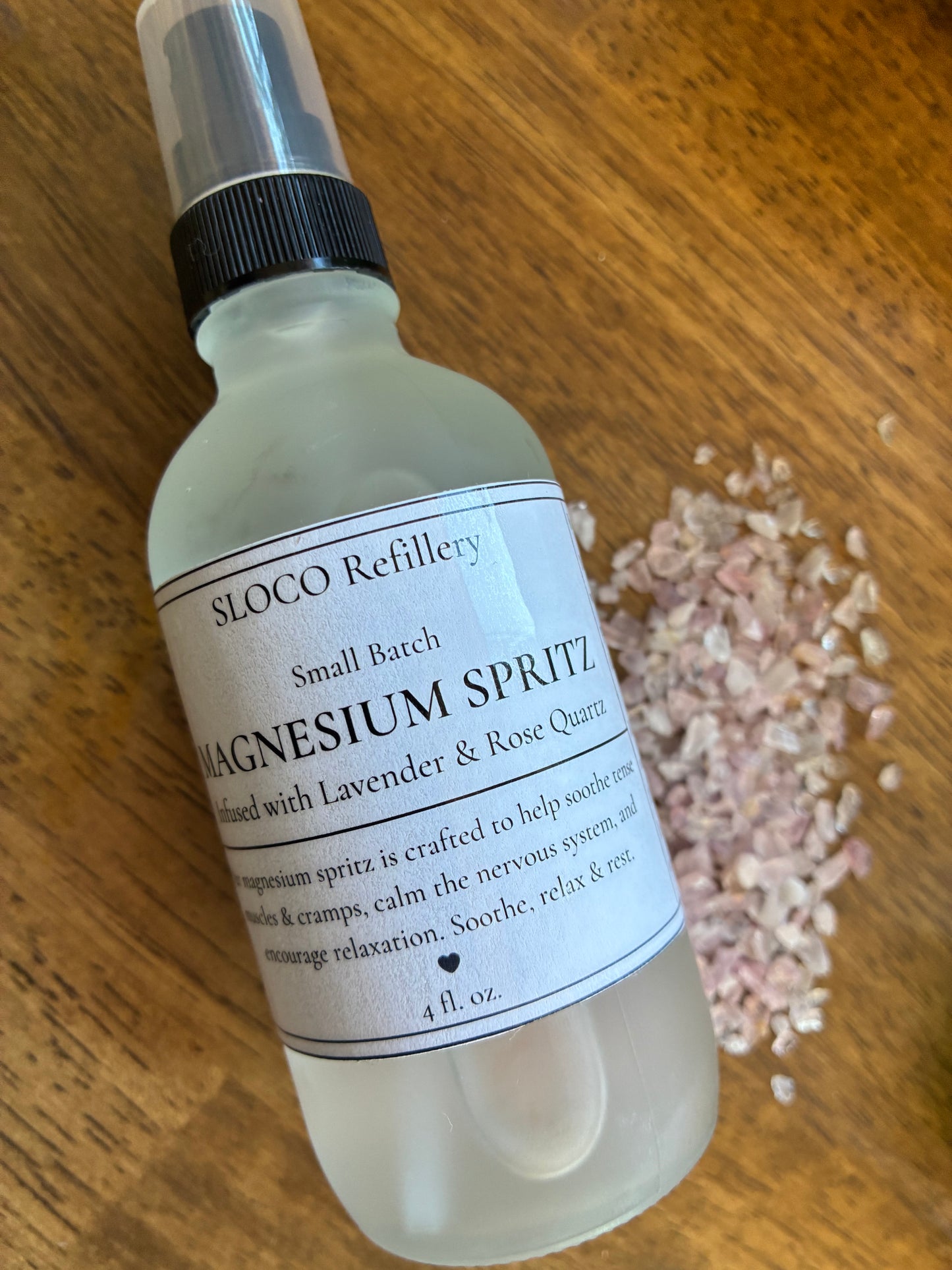 Magnesium Spritz Infused with Lavender and Rose Quartz (4oz)