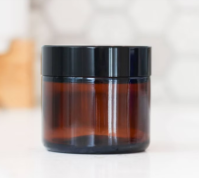 2oz Glass Amber Jar