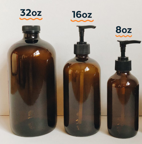 32oz Glass Amber Bottle